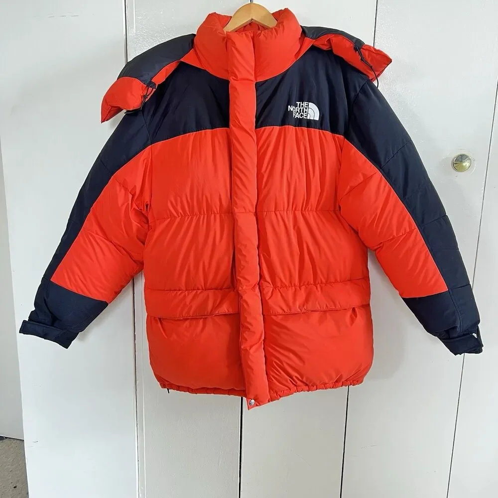 The North Face Retro Himalayan Down Parka Jacket Orange Black Unisex Large/XL